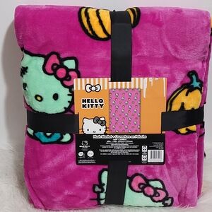 Hello Kitty Pink Plush Blanket Frankenstein TWIN.